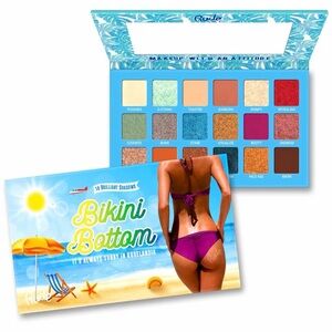 RUDE Bikini Bottom Eyeshadow Palette — Teal, Coral, Pink, Blue, Gold, Brown